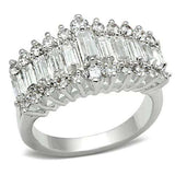 SS021 - Silver 925 Sterling Silver Ring with AAA Grade CZ in Clear - Alamode - Flyclothing LLC