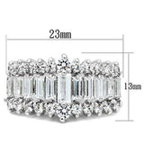 SS021 - Silver 925 Sterling Silver Ring with AAA Grade CZ in Clear - Alamode - Flyclothing LLC