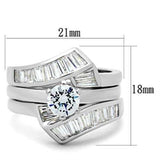 SS025 - Silver 925 Sterling Silver Ring with AAA Grade CZ in Clear - Alamode - Flyclothing LLC