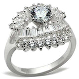 SS026 - Silver 925 Sterling Silver Ring with AAA Grade CZ in Clear - Alamode - Flyclothing LLC
