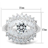 SS026 - Silver 925 Sterling Silver Ring with AAA Grade CZ in Clear - Alamode - Flyclothing LLC