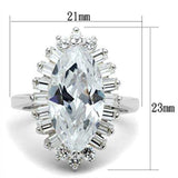 SS027 - Silver 925 Sterling Silver Ring with AAA Grade CZ in Clear - Alamode - Flyclothing LLC