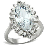 SS027 - Silver 925 Sterling Silver Ring with AAA Grade CZ in Clear - Alamode - Flyclothing LLC