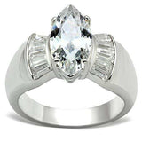 SS028 - Silver 925 Sterling Silver Ring with AAA Grade CZ in Clear - Alamode - Flyclothing LLC