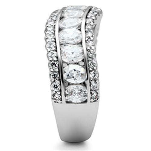 SS029 - Silver 925 Sterling Silver Ring with AAA Grade CZ in Clear - Alamode - Flyclothing LLC