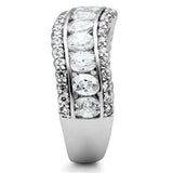 SS029 - Silver 925 Sterling Silver Ring with AAA Grade CZ in Clear - Alamode - Flyclothing LLC