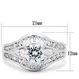 SS030 - Silver 925 Sterling Silver Ring with AAA Grade CZ in Clear - Alamode - Flyclothing LLC