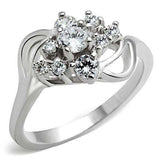 SS032 - Silver 925 Sterling Silver Ring with AAA Grade CZ in Clear - Alamode - Flyclothing LLC