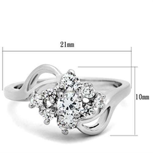 SS032 - Silver 925 Sterling Silver Ring with AAA Grade CZ in Clear - Alamode - Flyclothing LLC