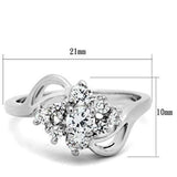 SS032 - Silver 925 Sterling Silver Ring with AAA Grade CZ in Clear - Alamode - Flyclothing LLC