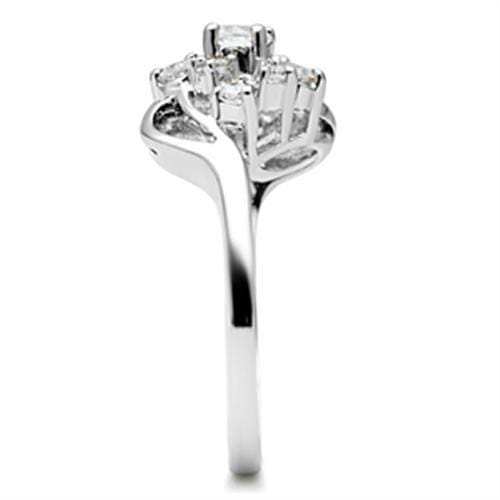 SS032 - Silver 925 Sterling Silver Ring with AAA Grade CZ in Clear - Alamode - Flyclothing LLC