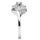 SS032 - Silver 925 Sterling Silver Ring with AAA Grade CZ in Clear - Alamode - Flyclothing LLC