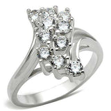 SS033 - Silver 925 Sterling Silver Ring with AAA Grade CZ in Clear - Alamode - Flyclothing LLC