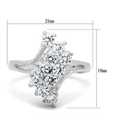 SS033 - Silver 925 Sterling Silver Ring with AAA Grade CZ in Clear - Alamode - Flyclothing LLC