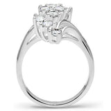 SS033 - Silver 925 Sterling Silver Ring with AAA Grade CZ in Clear - Alamode - Flyclothing LLC