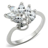 SS034 - Silver 925 Sterling Silver Ring with AAA Grade CZ in Clear - Alamode - Flyclothing LLC