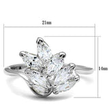 SS034 - Silver 925 Sterling Silver Ring with AAA Grade CZ in Clear - Alamode - Flyclothing LLC