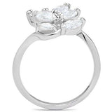 SS034 - Silver 925 Sterling Silver Ring with AAA Grade CZ in Clear - Alamode - Flyclothing LLC