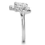 SS034 - Silver 925 Sterling Silver Ring with AAA Grade CZ in Clear - Alamode - Flyclothing LLC