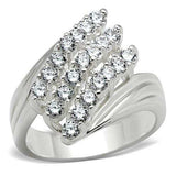 SS035 - Silver 925 Sterling Silver Ring with AAA Grade CZ in Clear - Alamode - Flyclothing LLC