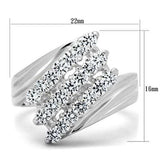 SS035 - Silver 925 Sterling Silver Ring with AAA Grade CZ in Clear - Alamode - Flyclothing LLC