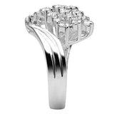 SS035 - Silver 925 Sterling Silver Ring with AAA Grade CZ in Clear - Alamode - Flyclothing LLC