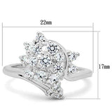 SS036 - Silver 925 Sterling Silver Ring with AAA Grade CZ in Clear - Alamode - Flyclothing LLC