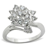SS036 - Silver 925 Sterling Silver Ring with AAA Grade CZ in Clear - Alamode - Flyclothing LLC