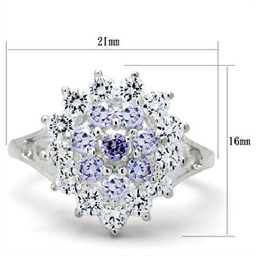 SS037 - Silver 925 Sterling Silver Ring with AAA Grade CZ in Multi Color - Alamode - Flyclothing LLC
