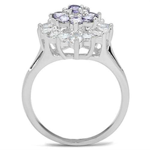 SS037 - Silver 925 Sterling Silver Ring with AAA Grade CZ in Multi Color - Alamode - Flyclothing LLC