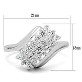SS038 - Silver 925 Sterling Silver Ring with AAA Grade CZ in Clear - Alamode - Flyclothing LLC