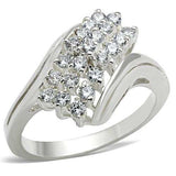 SS038 - Silver 925 Sterling Silver Ring with AAA Grade CZ in Clear - Alamode - Flyclothing LLC