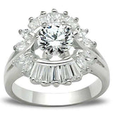 SS039 - Silver 925 Sterling Silver Ring with AAA Grade CZ in Clear - Alamode - Flyclothing LLC