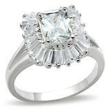 SS040 - Silver 925 Sterling Silver Ring with AAA Grade CZ in Clear - Alamode - Flyclothing LLC