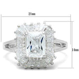 SS040 - Silver 925 Sterling Silver Ring with AAA Grade CZ in Clear - Alamode - Flyclothing LLC
