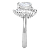 SS041 - Silver 925 Sterling Silver Ring with AAA Grade CZ in Clear - Alamode - Flyclothing LLC