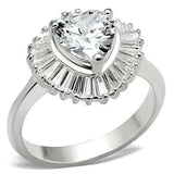 SS041 - Silver 925 Sterling Silver Ring with AAA Grade CZ in Clear - Alamode - Flyclothing LLC