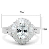 SS042 - Silver 925 Sterling Silver Ring with AAA Grade CZ in Clear - Alamode - Flyclothing LLC