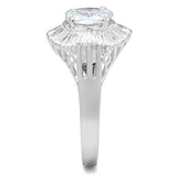 SS042 - Silver 925 Sterling Silver Ring with AAA Grade CZ in Clear - Alamode - Flyclothing LLC