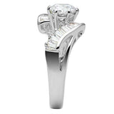 SS043 - Silver 925 Sterling Silver Ring with AAA Grade CZ in Clear - Alamode - Flyclothing LLC