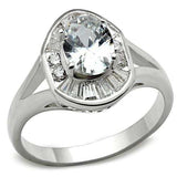 SS046 - Silver 925 Sterling Silver Ring with AAA Grade CZ in Clear - Alamode - Flyclothing LLC