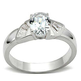 SS048 - Silver 925 Sterling Silver Ring with AAA Grade CZ in Clear - Alamode - Flyclothing LLC
