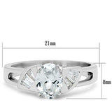 SS048 - Silver 925 Sterling Silver Ring with AAA Grade CZ in Clear - Alamode - Flyclothing LLC