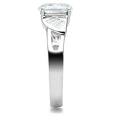 SS048 - Silver 925 Sterling Silver Ring with AAA Grade CZ in Clear - Alamode - Flyclothing LLC