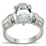 SS049 - Silver 925 Sterling Silver Ring with AAA Grade CZ in Clear - Alamode - Flyclothing LLC