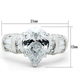 SS049 - Silver 925 Sterling Silver Ring with AAA Grade CZ in Clear - Alamode - Flyclothing LLC