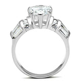 SS049 - Silver 925 Sterling Silver Ring with AAA Grade CZ in Clear - Alamode - Flyclothing LLC