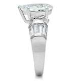 SS049 - Silver 925 Sterling Silver Ring with AAA Grade CZ in Clear - Alamode - Flyclothing LLC
