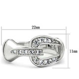 SS050 - Silver 925 Sterling Silver Ring with AAA Grade CZ in Clear - Alamode - Flyclothing LLC
