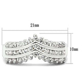 SS051 - Silver 925 Sterling Silver Ring with AAA Grade CZ in Clear - Alamode - Flyclothing LLC